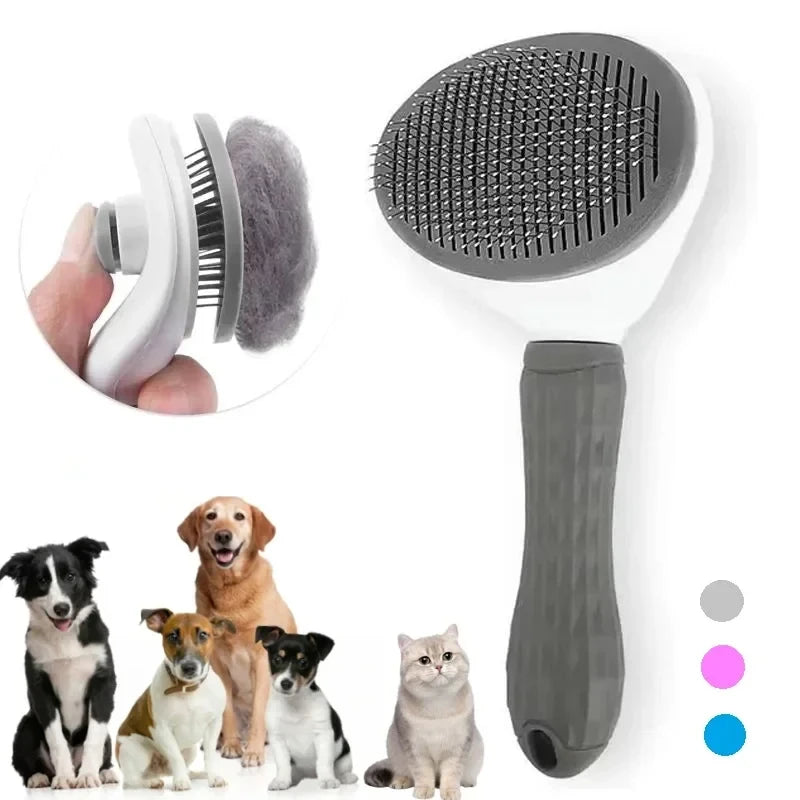 Self-Cleaning Pet Brush — One-Click Hair Release