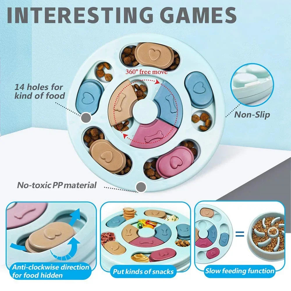 Dog Puzzle Feeder — Slow Feed & IQ Bowl