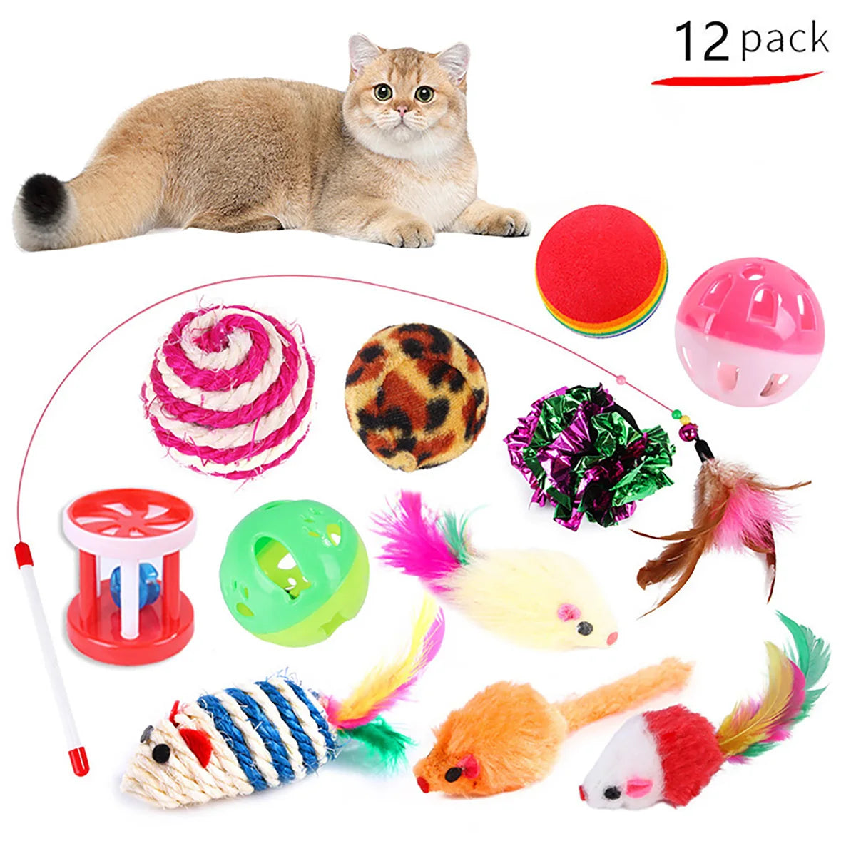 Cat Toy Variety Set — Wands, Balls & More
