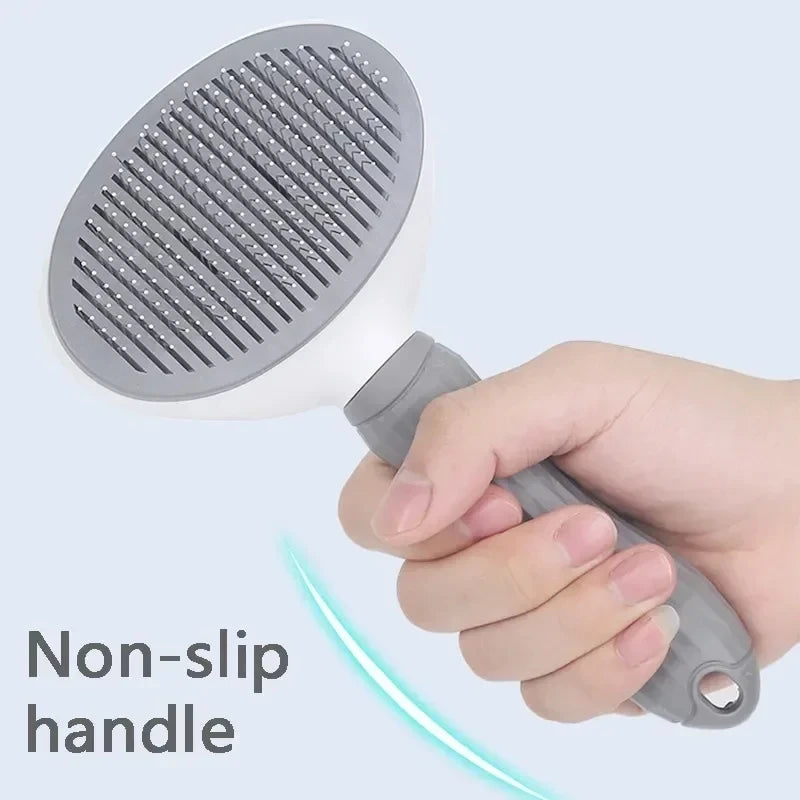 Self-Cleaning Pet Brush — One-Click Hair Release
