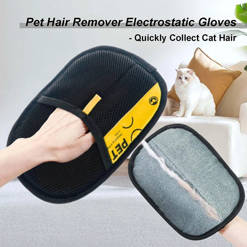 Pet Grooming Gloves — Electrostatic Lint Remover