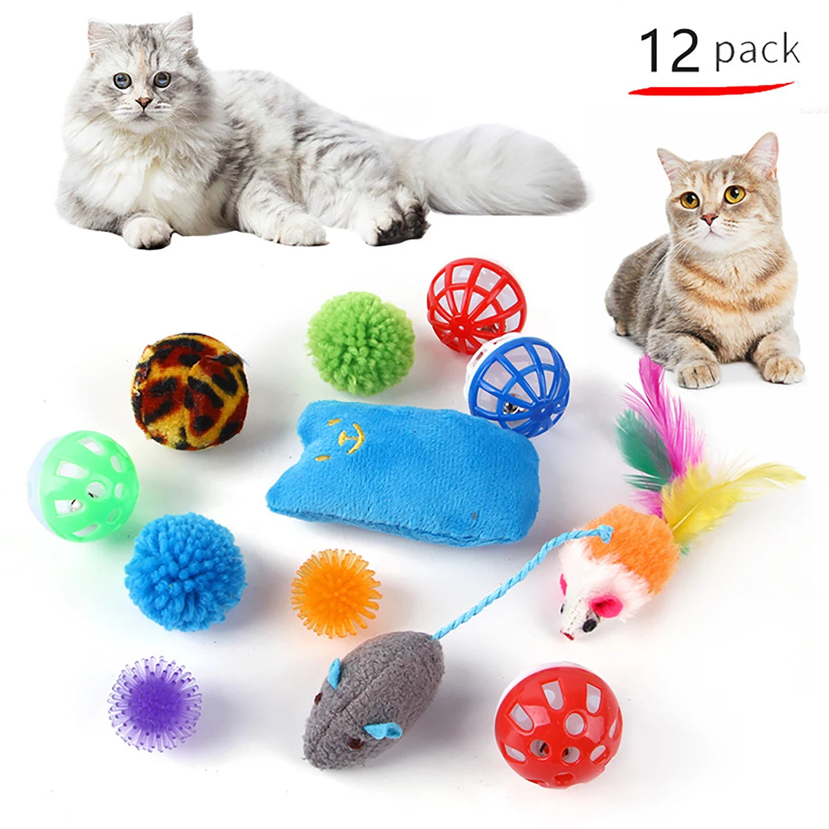 Cat Toy Variety Set — Wands, Balls & More
